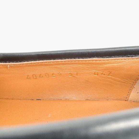 Gucci Jordaan Horsebit Loafer Flat Size 37 US 7 Black Leather Slip On Brixton - Picture 15 of 16